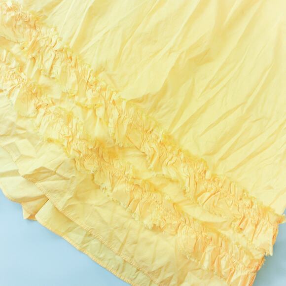 Calypso Yellow Y2K 100% Silk Taffeta Halter Neck Maxi Dress Size XSmall - Picture 3 of 8